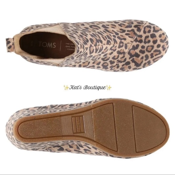 (NWT) TOMS Kelsey Wedge Leopard Print Bootie - Picture 4 of 12